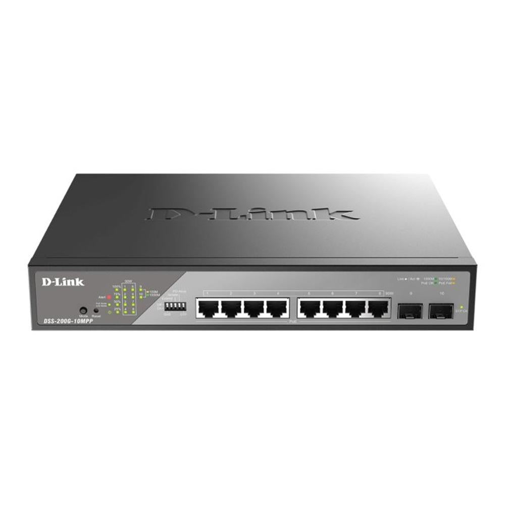 Switch D-Link DSS-200G, 10 Puertos Gigabit Gestionado con PoE y QoS