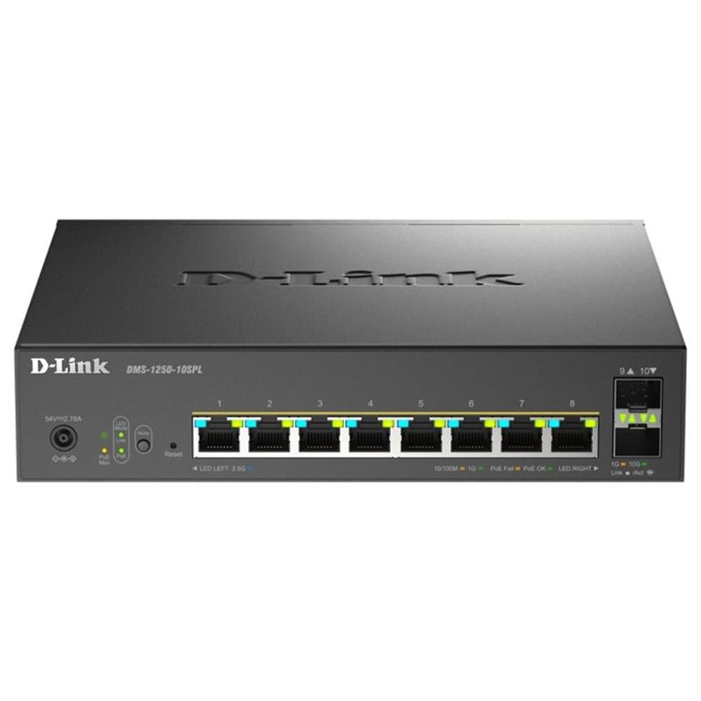 Switch D-Link DMS-1250, Conmutador Gestionado L2/L3 de 10 Puertos 2.5G con PoE