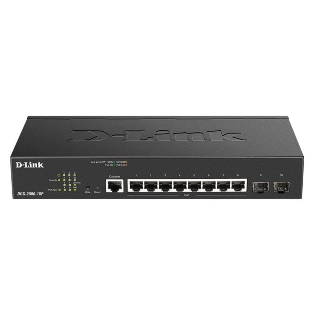 Conmutador D-Link DGS-2000-10P Gestionado L2/L3 con 10 Puertos Gigabit y PoE