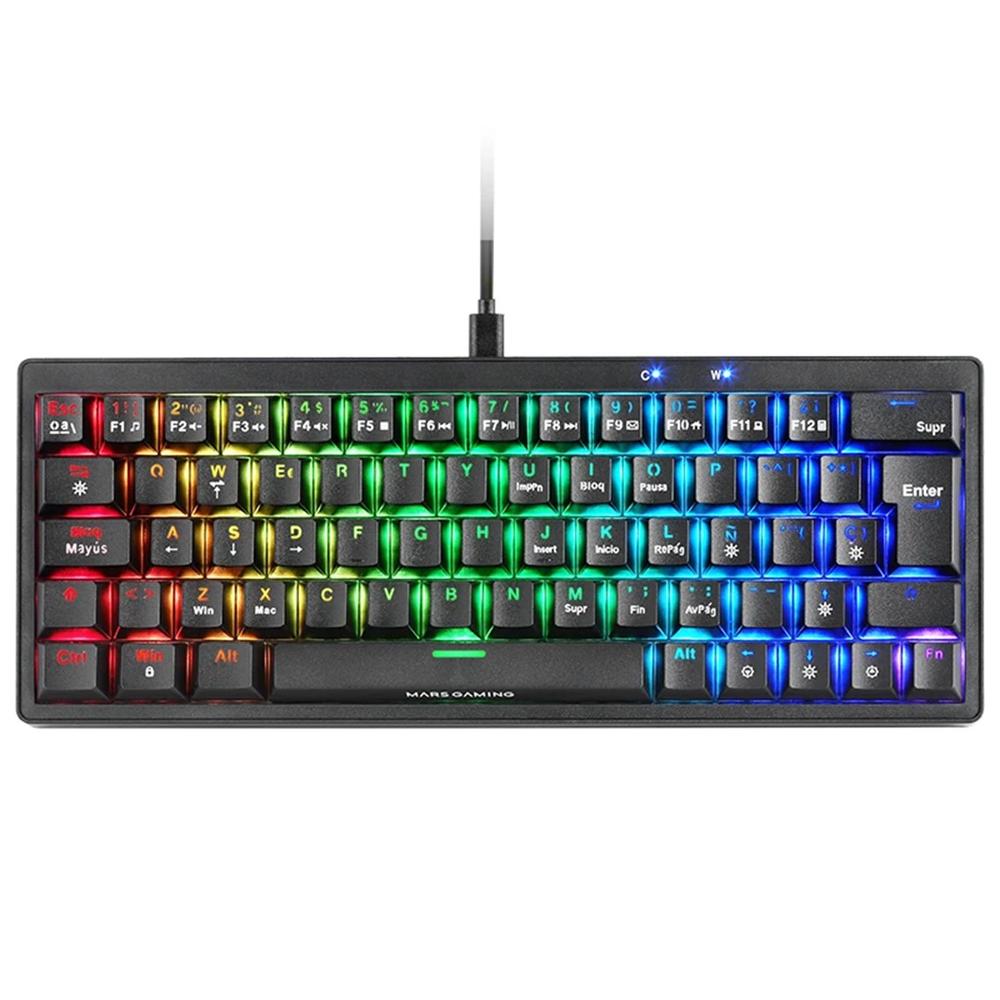 Teclado Mecánico Compacto RGB Mars Gaming MKMINIPROBES Negra