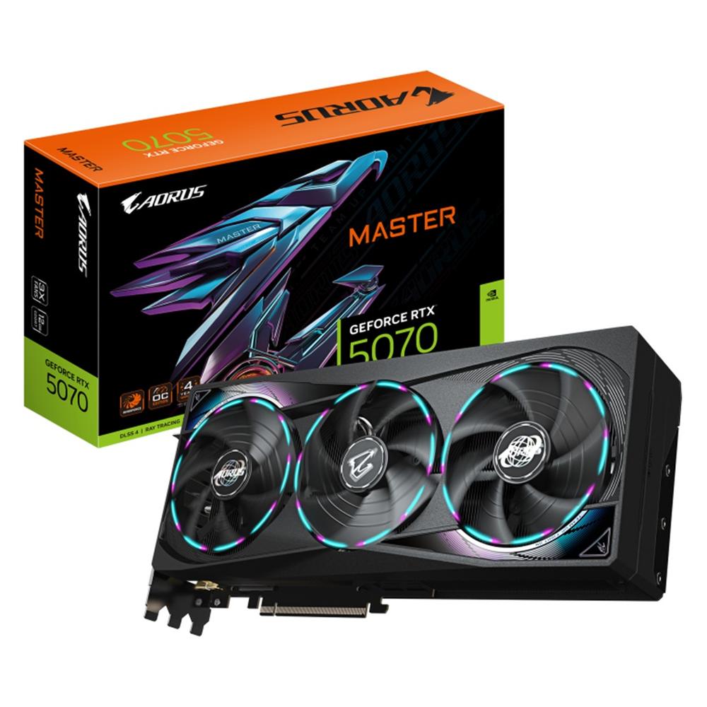 Tarjeta Gráfica GIGABYTE RTX 5070 AORUS Master 12GB GDDR7 Negro