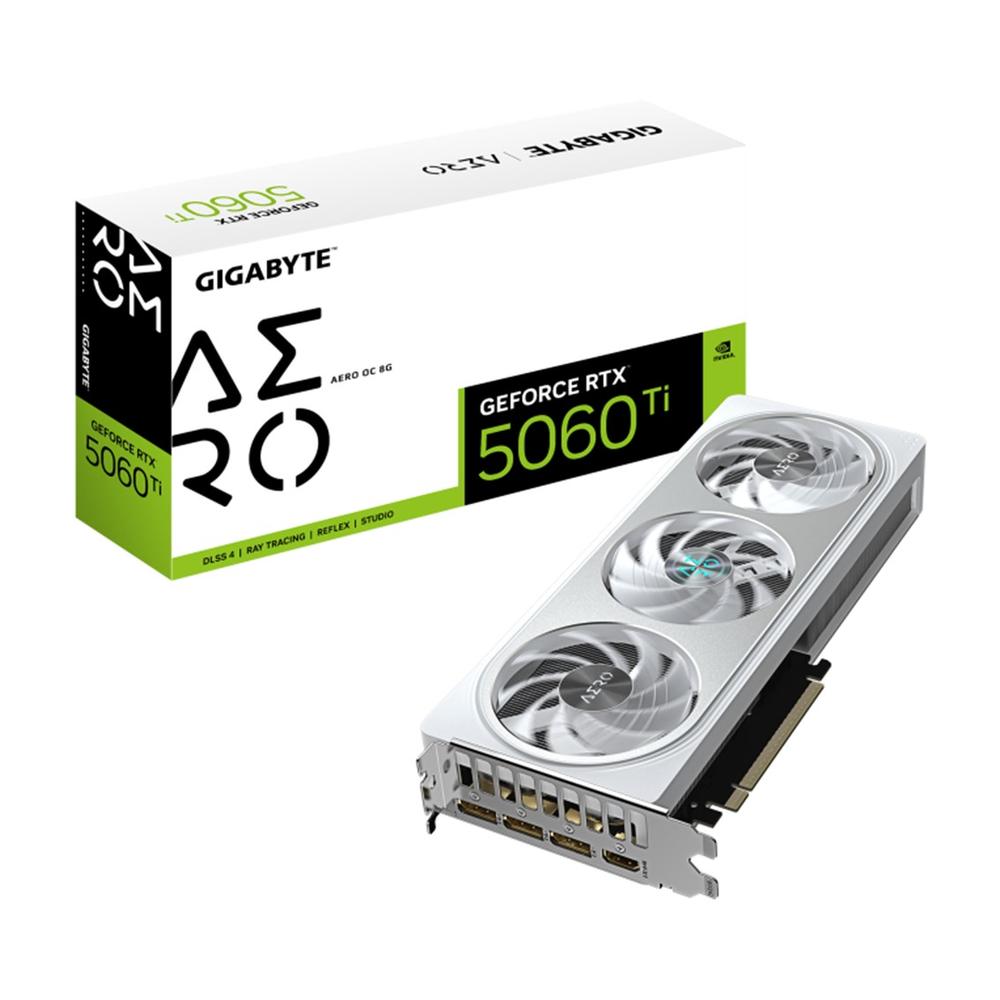 Tarjeta Gráfica Gigabyte RTX 5060 Ti Aero OC 8GB GDDR7 Blanca