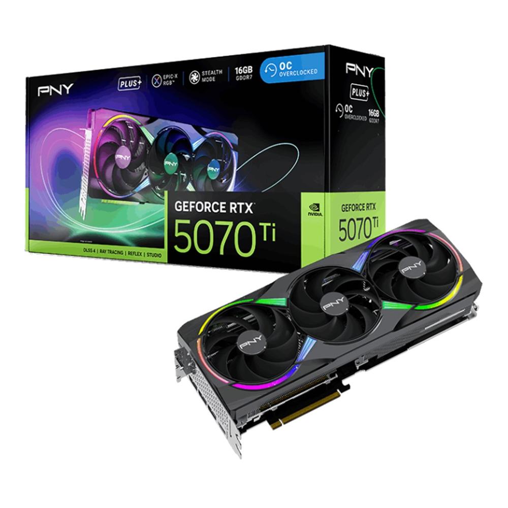Tarjeta Gráfica PNY GeForce RTX 5070 Ti Plus 16GB GDDR7 RGB