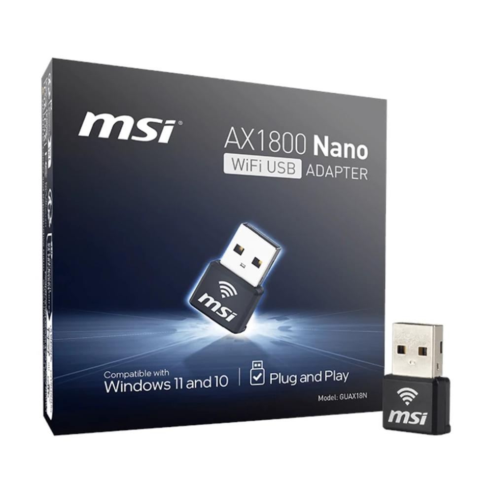 Adaptador WiFi 6 USB Nano MSI GUAX18N AX1800