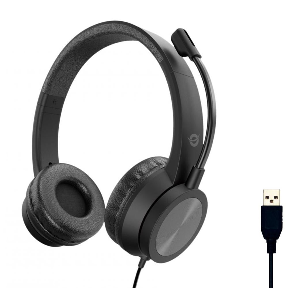 Auriculares Conceptronic POLONA05B USB Negro con Micrófono y Control de Volumen