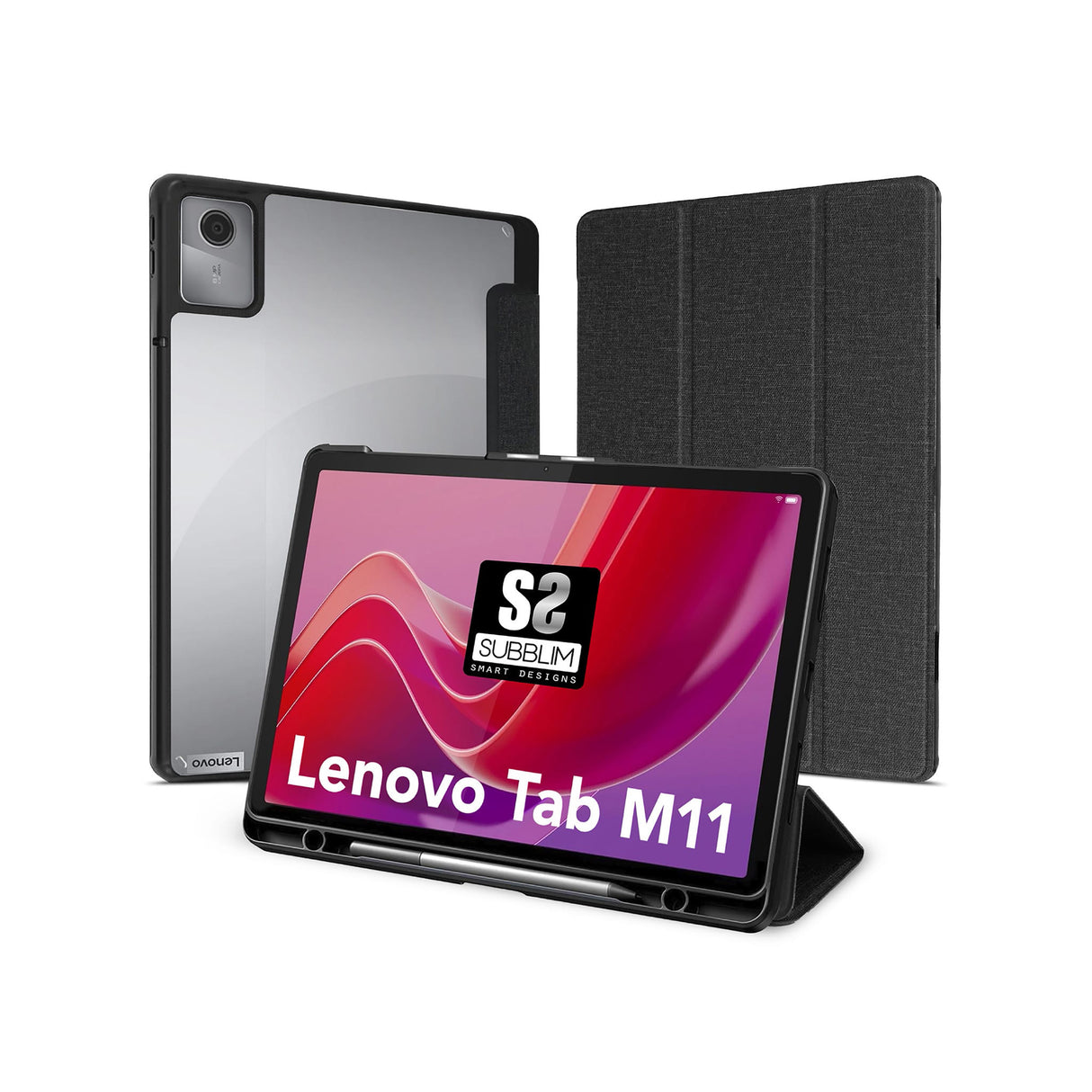 Funda Subblim Transparente para Lenovo Tab M11 con Soporte y Compartimento para Lápiz Pen