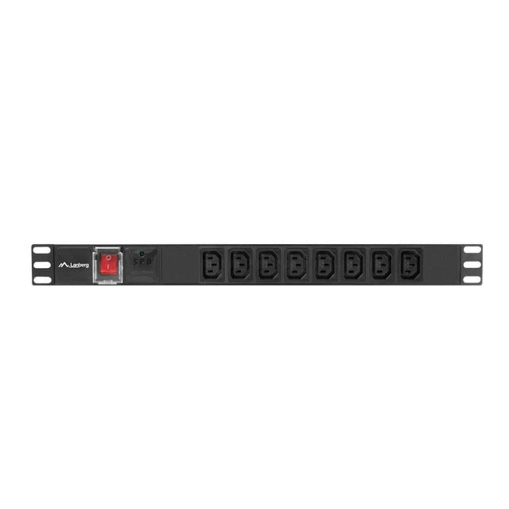 Regleta Lanberg 1U 16A con 8 Enchufes IEC C13 para Rack 19" - 2m