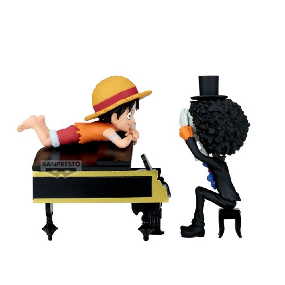 Figura Banpresto One Piece World Collectable: Monkey D. Luffy & Brook 8 cm