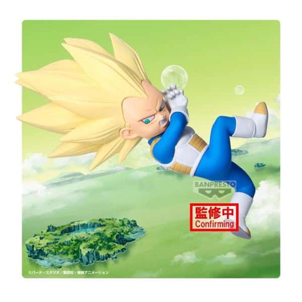 Figura Banpresto Dragon Ball Daima: Vegeta Super Saiyan 3 Mini 13cm con Panel