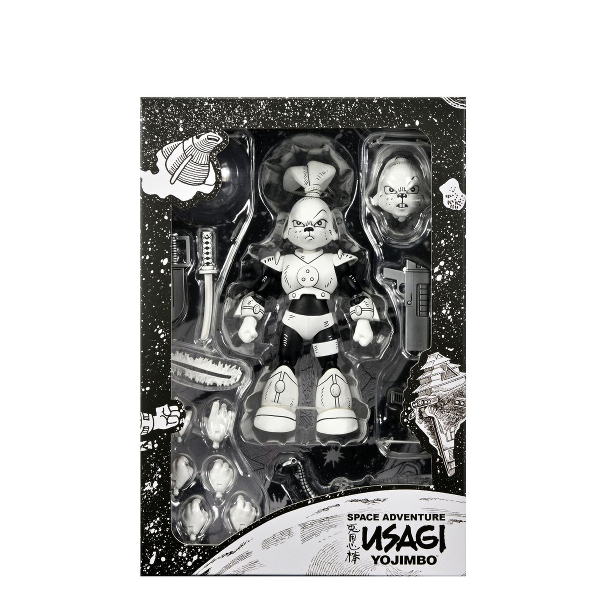 Figura Space Usagi Yojimbo Black & White de NECA - Scale Action 18 cm