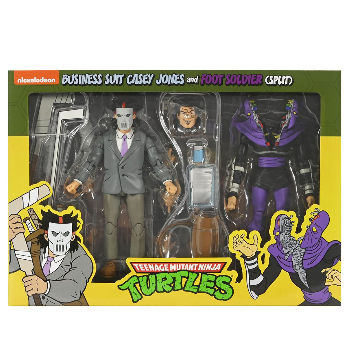 Pack de Figuras Scale Action: Casey Jones en Traje de Negocios y Soldado Split Foot de NECA