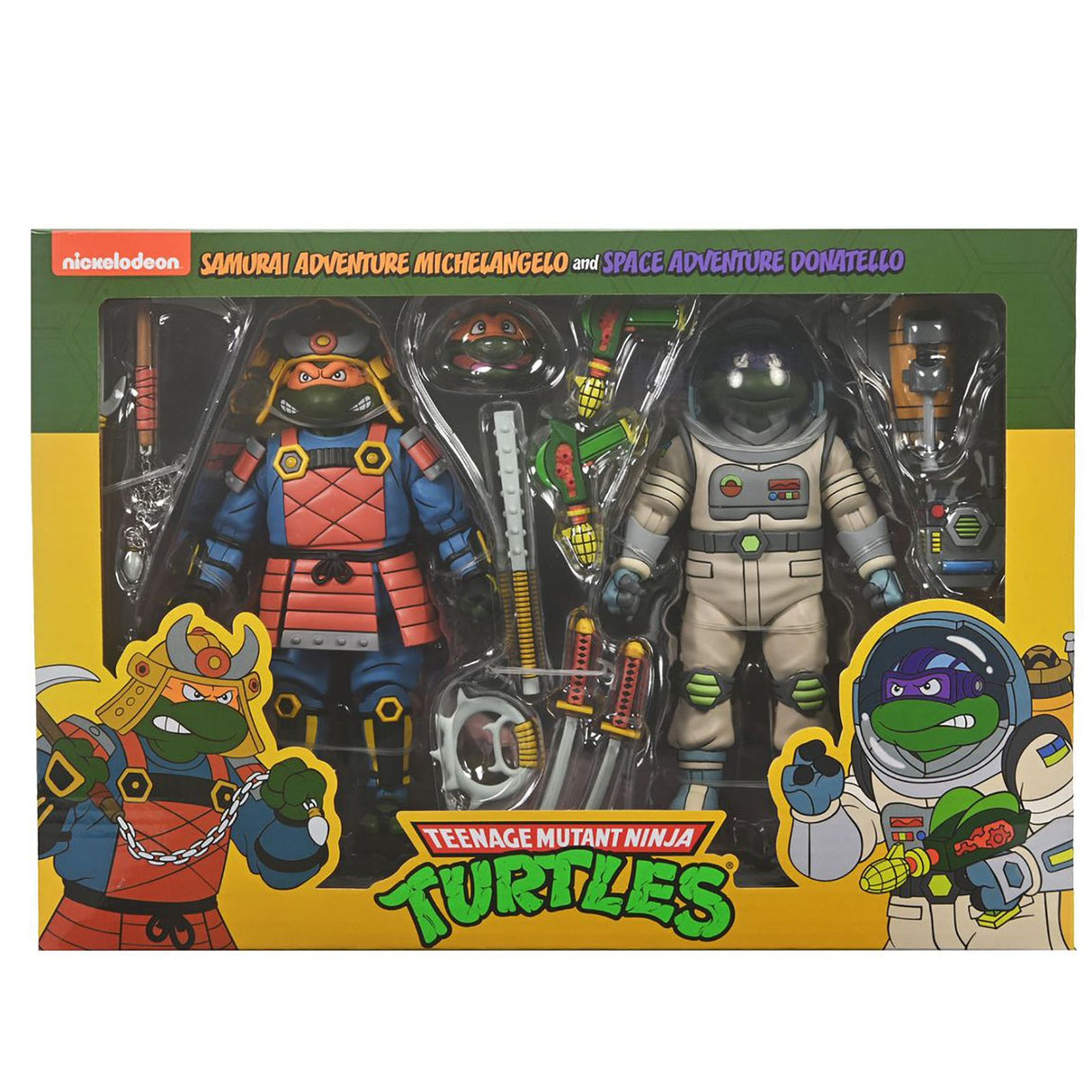 Pack de Figuras Neca TMNT: Donatello Space Adventure y Michelangelo Samurai Adventure - 18 cm