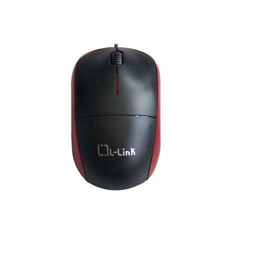 Ratón Óptico USB L-Link Negro y Rojo Ergonométrico