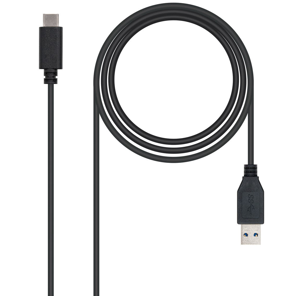 Cable USB 3.1 Gen2 Tipo C Macho a Macho Negro 1m - Alta Velocidad y Carga de 3A