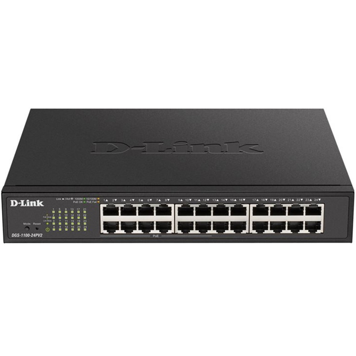 Switch D-Link Gestionable PoE de 24 Puertos Gigabit - Alto Rendimiento Sin Ventilador
