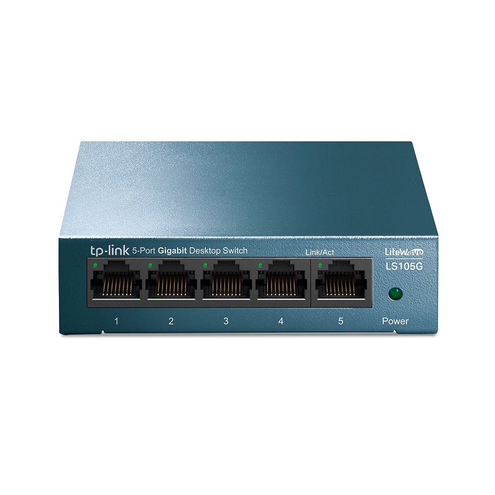 Switch Sobremesa 5 Puertos 10/100/1000Mbps TP-Link Azul Claro