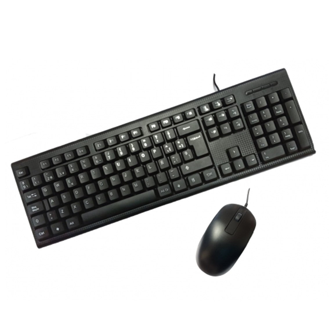 Combo Teclado y Ratón PC Case USB Negro KTR-001 con Acabado de Fibra de Carbono