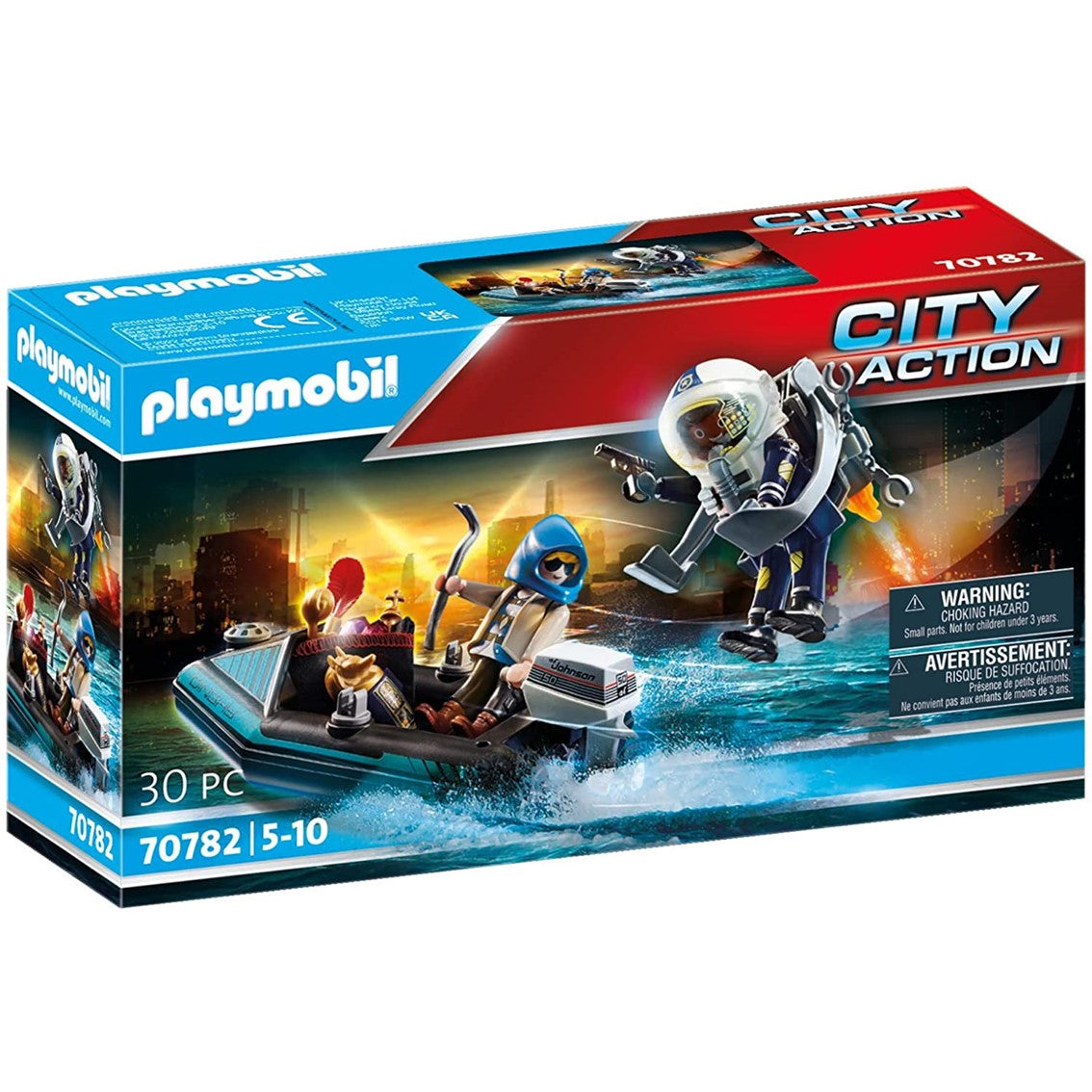 Playmobil Policía Mochila Propulsora: Persecución del Ladrón de Arte