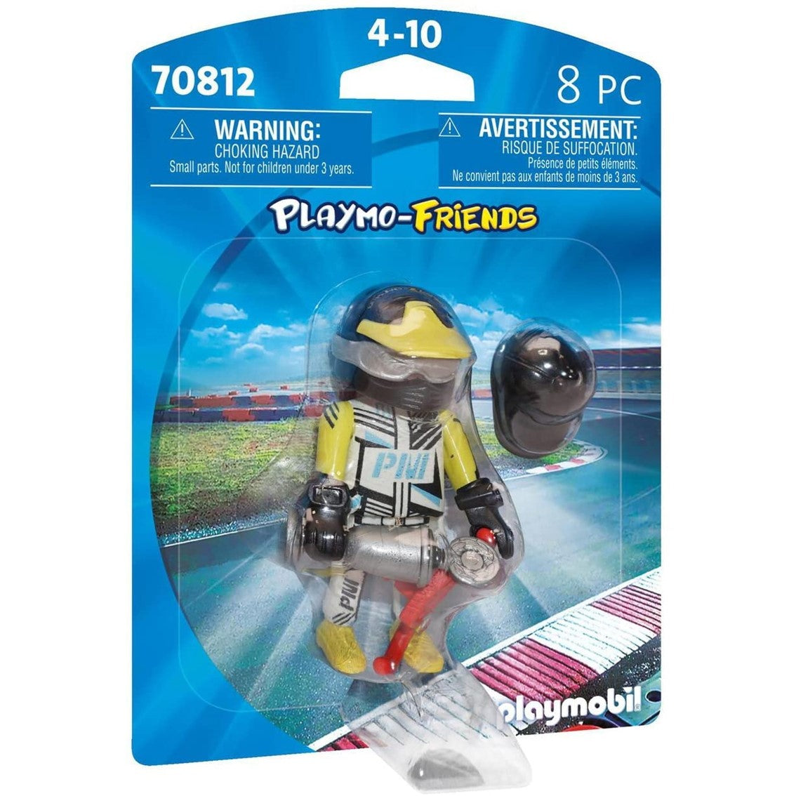 Piloto de Carreras Playmobil con Accesorios y Trofeo