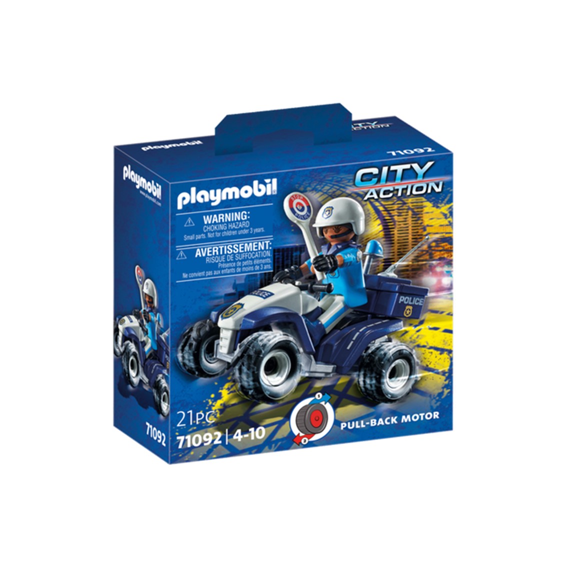 Quad de Policía con Motor de Fricción y Figuras de Playmobil