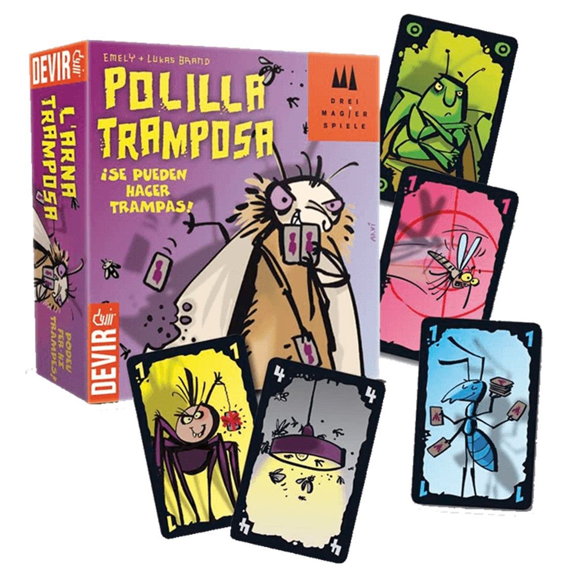 Juego de Mesa La Polilla Tramposa de Devir - Diversión y Estrategia para 3 a 5 Jugadores