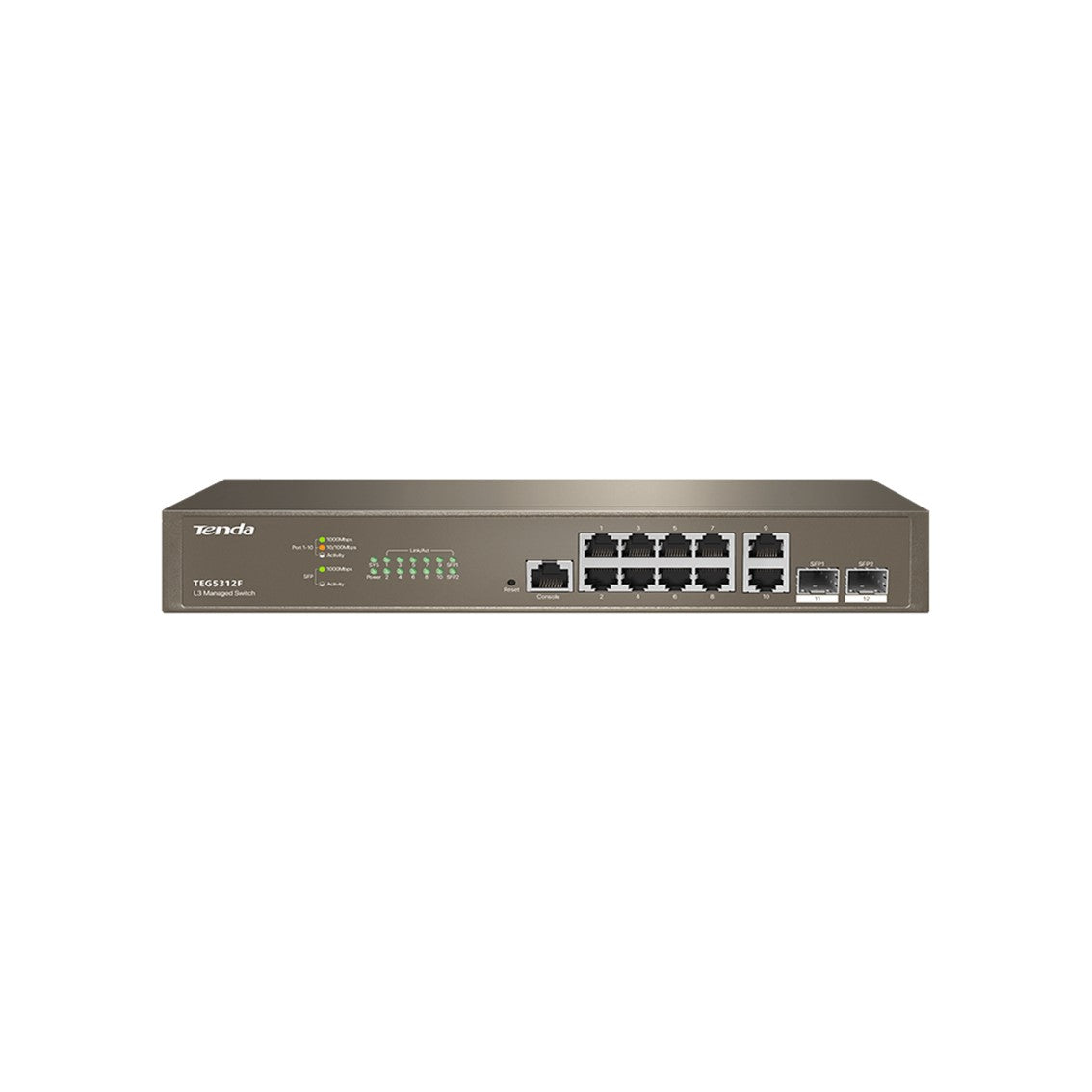 Switch Ipcom TE5312F de 12 puertos gestionable L3 con 10 puertos Gigabit Ethernet y 2 SFP