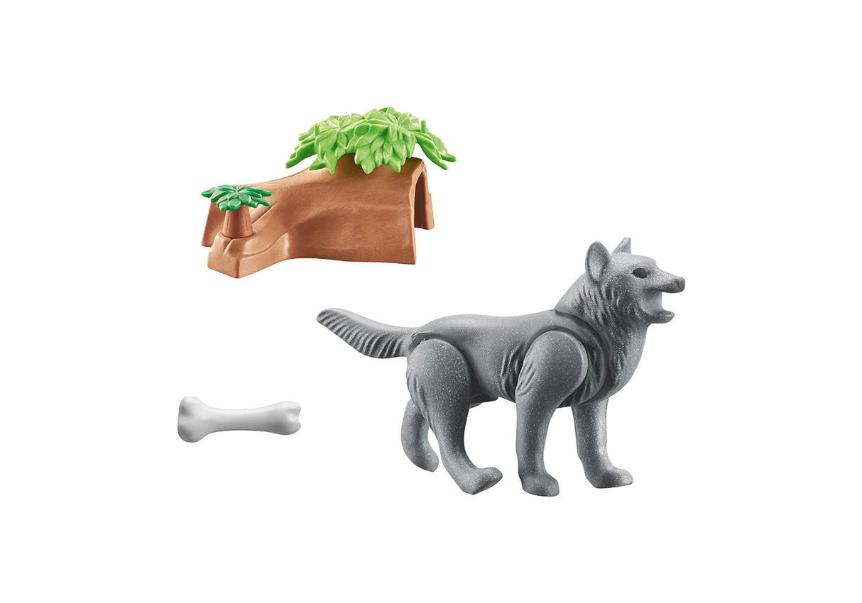 Set de Juego Playmobil Wiltopia: Lobo y su Hábitat