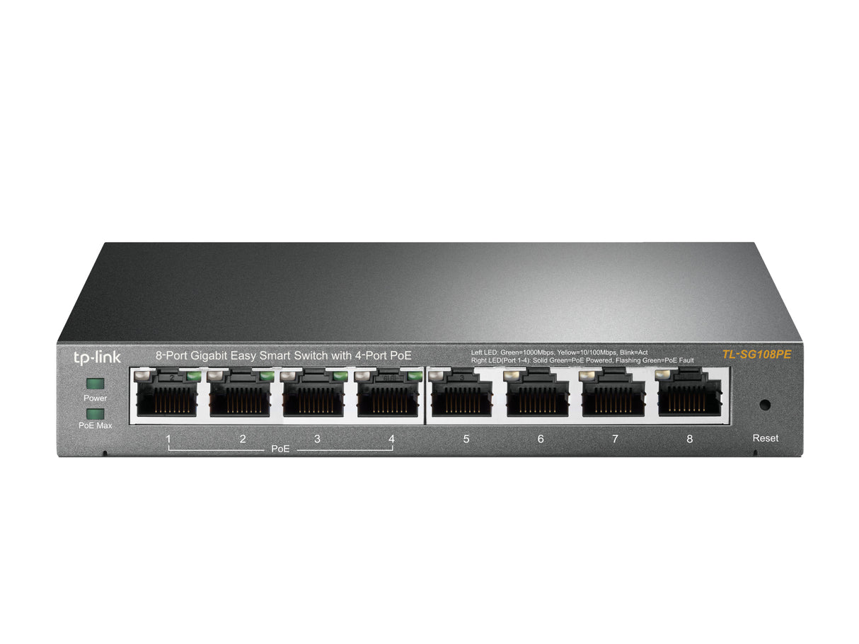 Switch TP-Link TL-SG108PE de 8 Puertos Gigabit con 4 Puertos PoE
