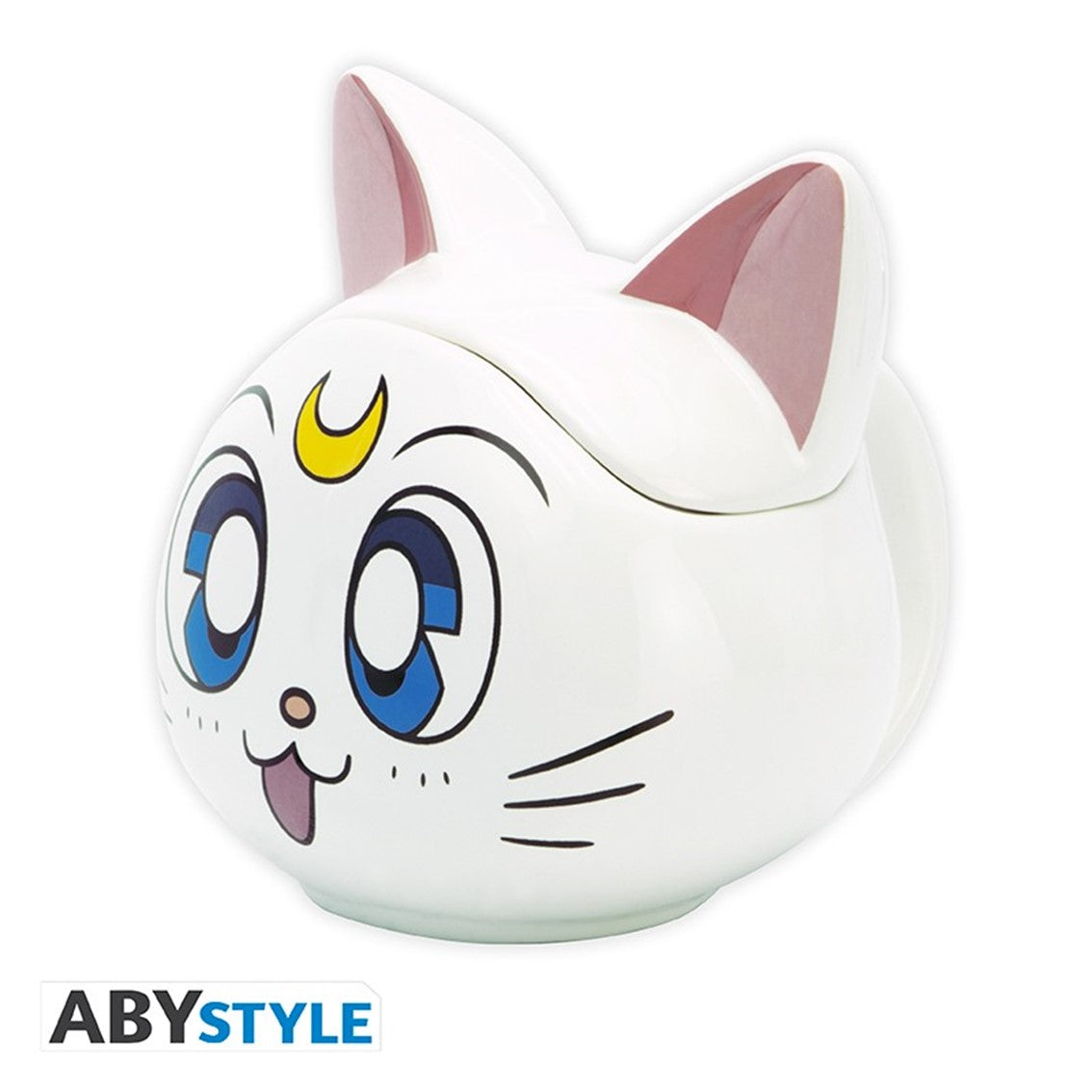 Taza 3D ABYstyle Sailor Moon Artemis con Tapa Decorativa 350 ml
