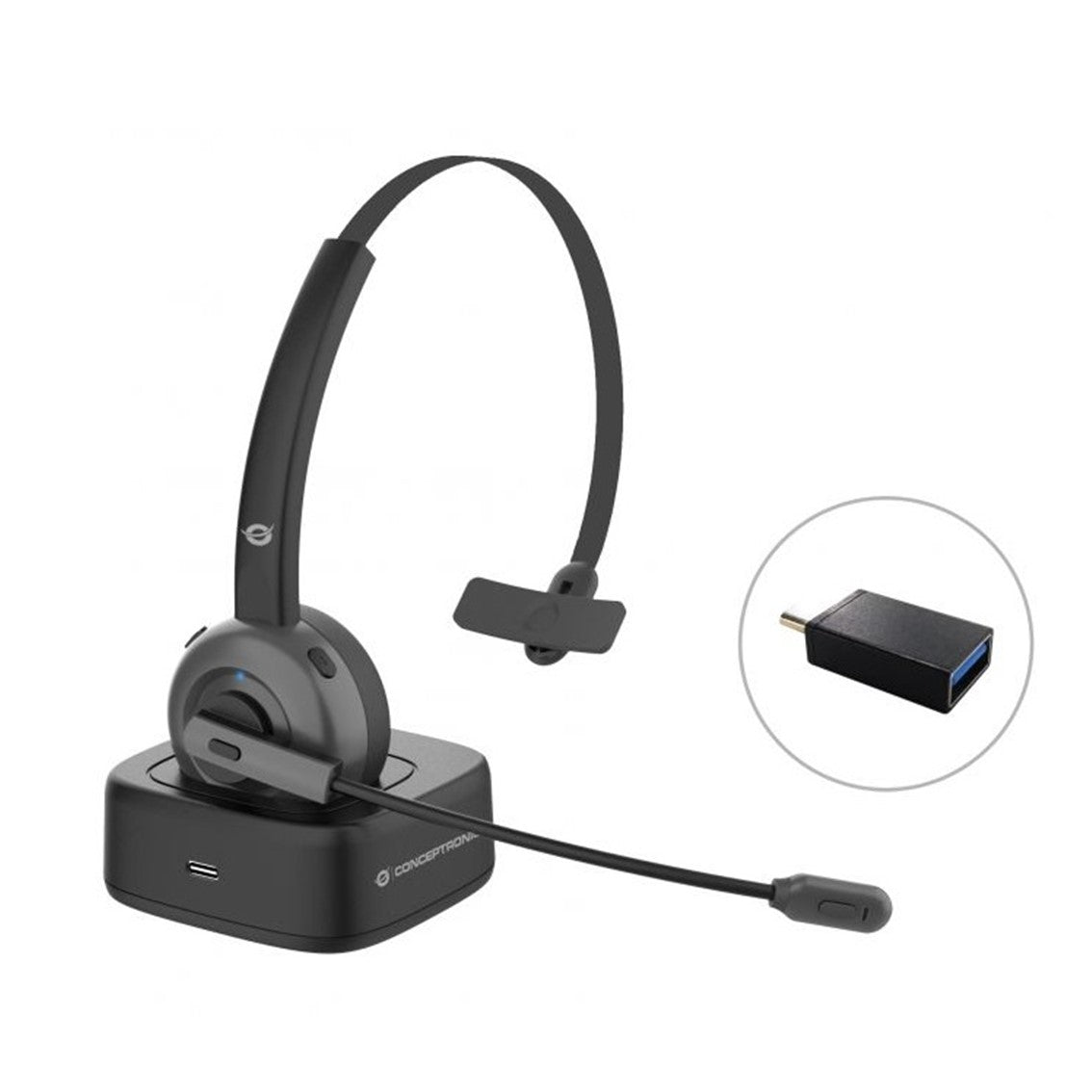 Auricular Bluetooth Polona03 con Cancelación de Ruido y Base de Carga