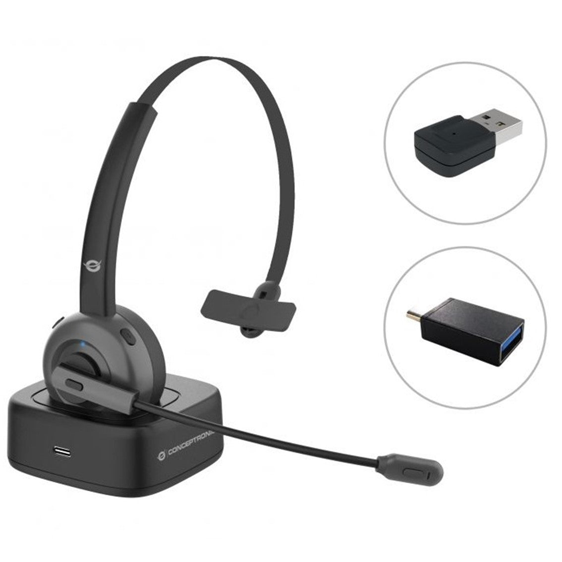 Auricular Bluetooth Polona03 con Cancelación de Ruido y Base de Carga