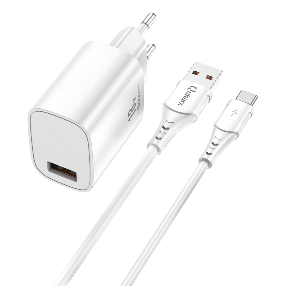 Kit Cargador Qcharx Artemisia 18W con Cable USB-C Blanco