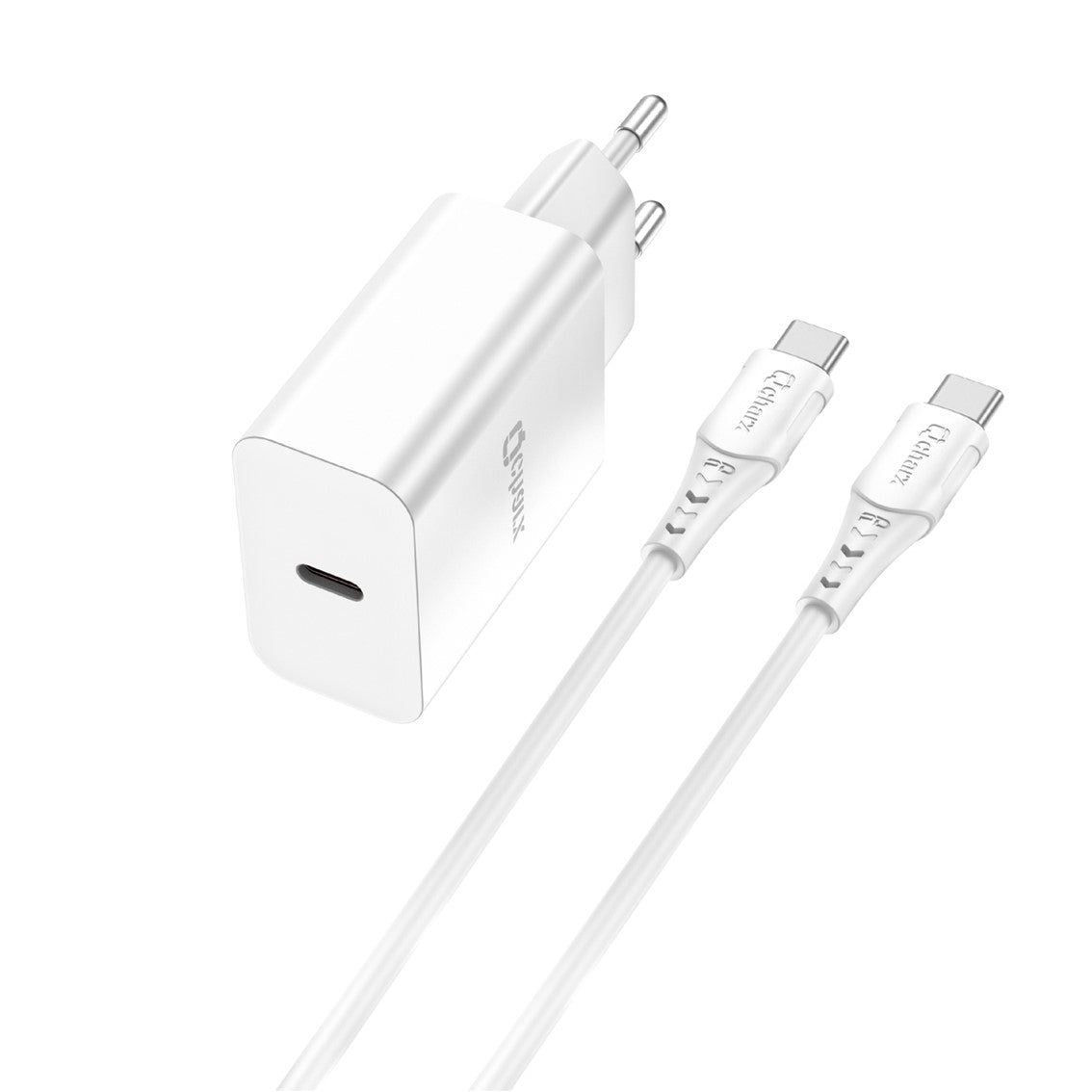 Cargador Rápido Qcharx Chronos 20W con Cable Tipo C 1m