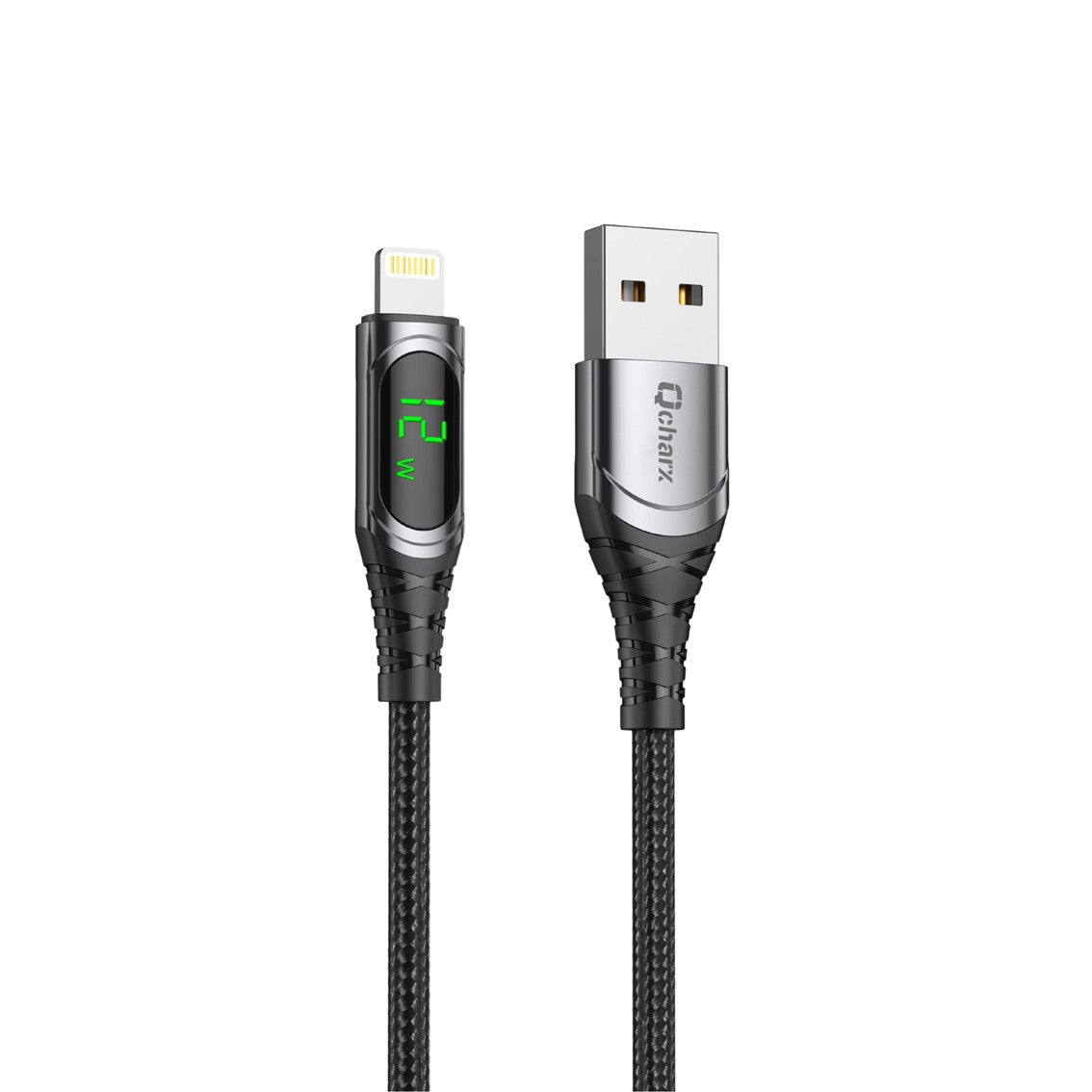 Cable Qcharx Formentera USB-A a Lightning 3A con Pantalla LED - 1m