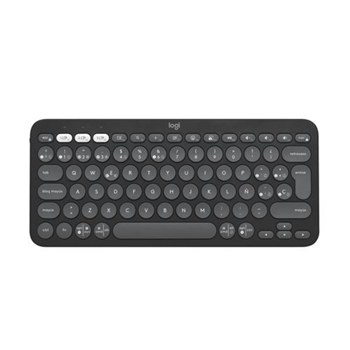 Teclado Inalámbrico Logitech Pebble Keys 2 K380s - Diseño Minimalista y Sostenible en Grafito