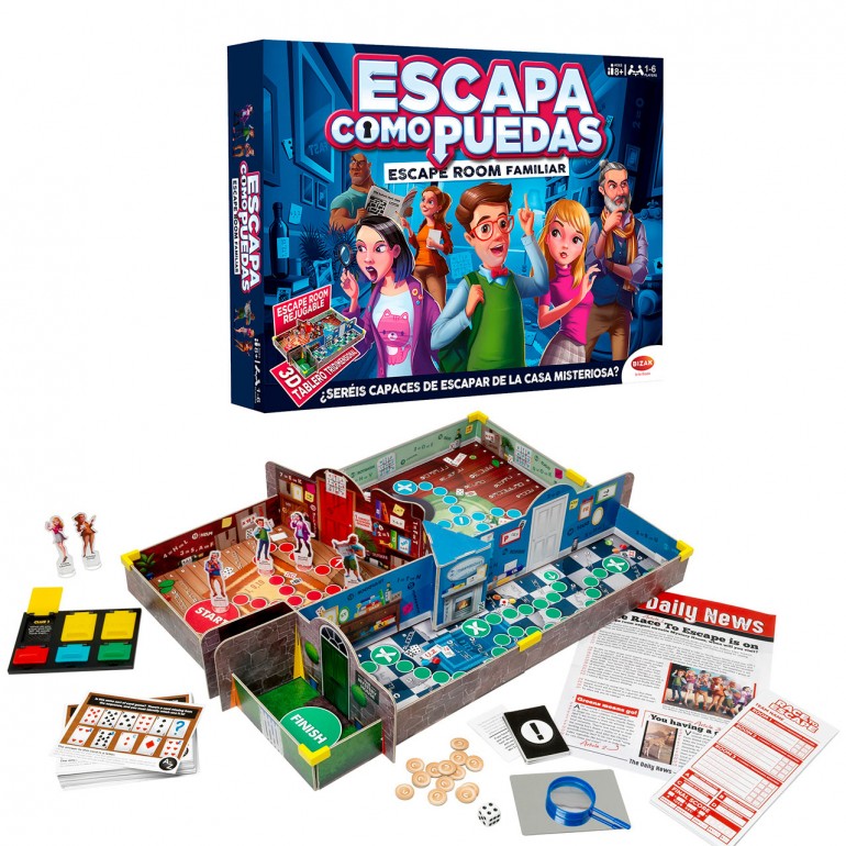 Juego de Mesa Bizak Escapa Como Puedas: Aventura de Misterio en 3D