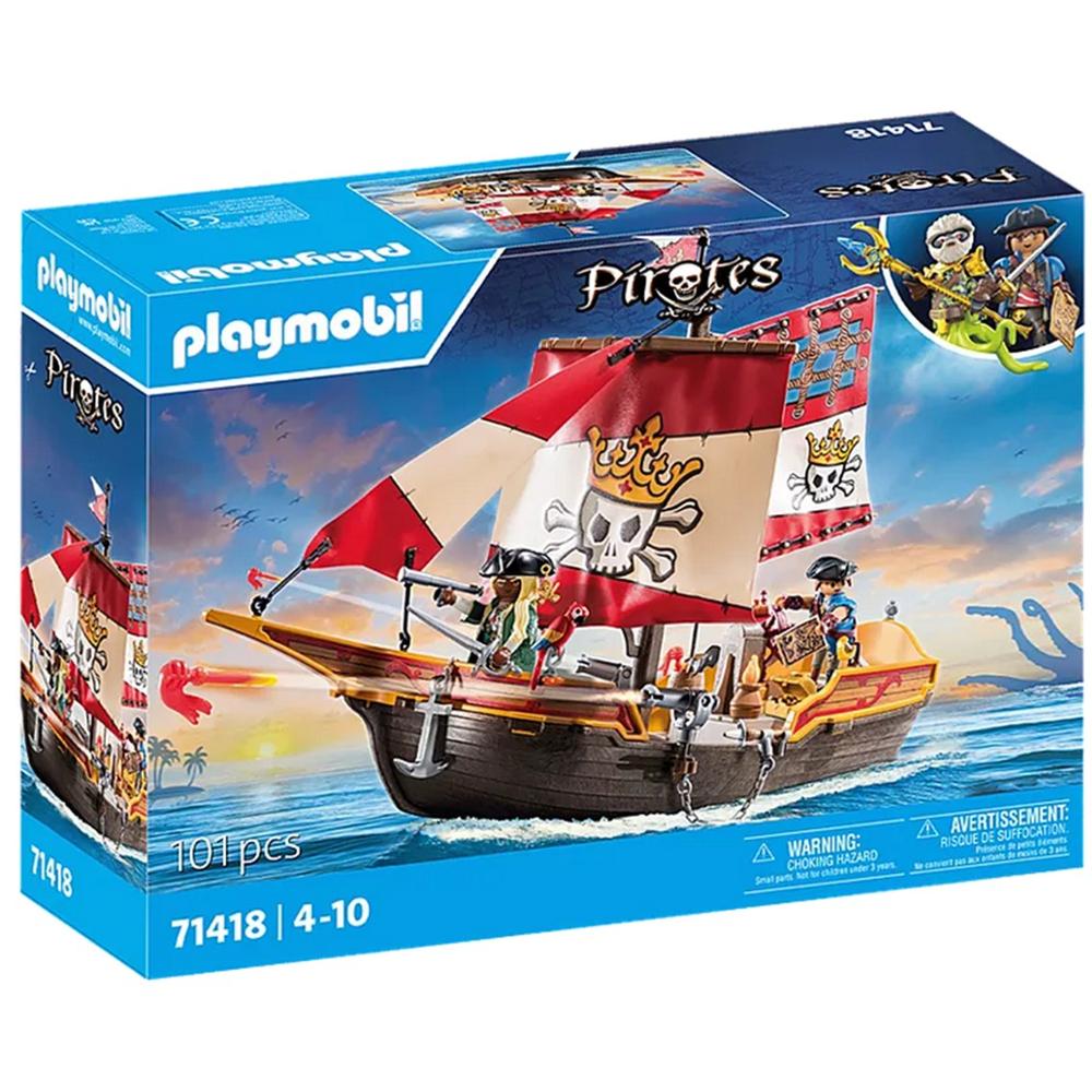 Barco Pirata de PLAYMOBIL con Reina Pirata y Cańones Giratorios