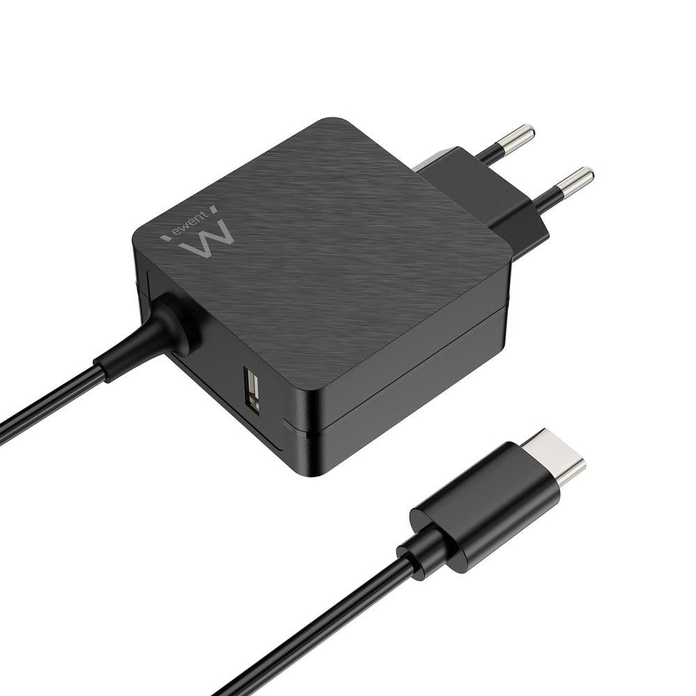 Cargador de Pared USB Tipo C Ewent EW3979 - 45W, 2 Puertos con Protección Cuádruple