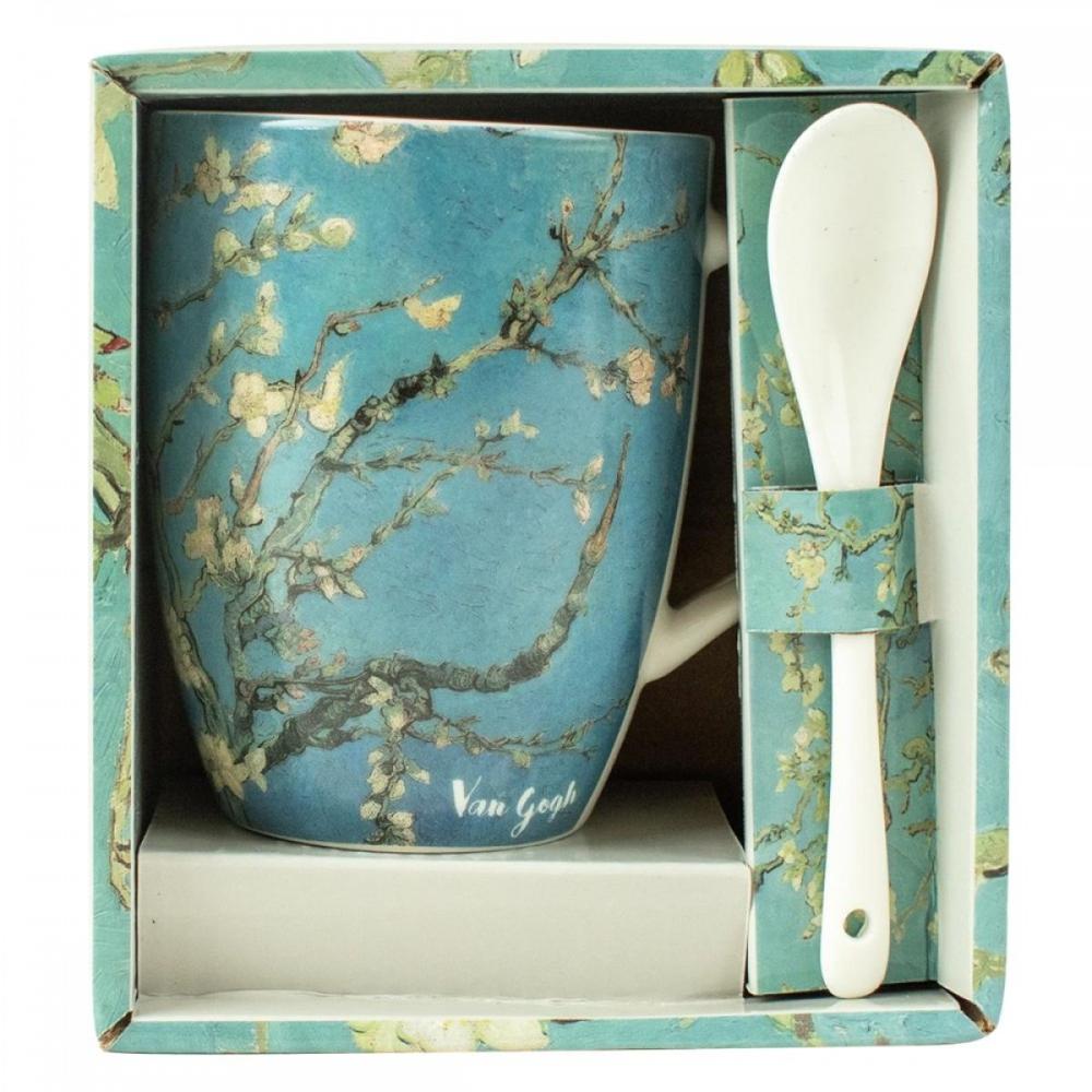 Taza de Cerámica con Cuchara "Los Almendros" de Van Gogh