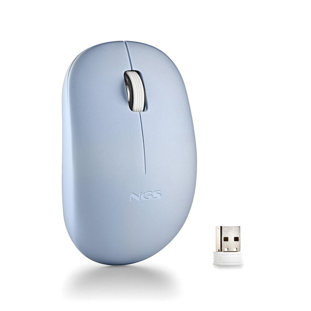 Ratón Inalámbrico NGS Fog Pro Blue - Óptico 1000 DPI, Silencioso y Ambidiestro