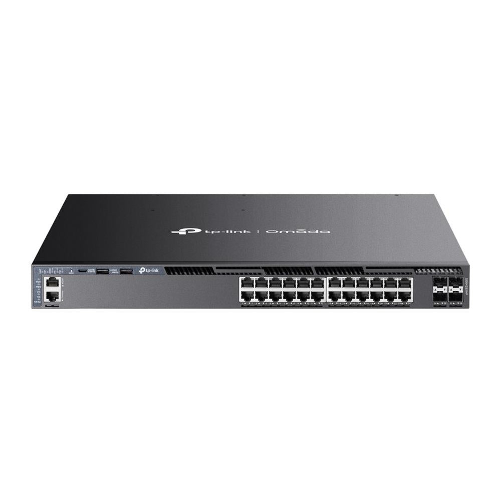 Switch Gestionable Omada SG6428XHP L3 con 24 Puertos PoE+ y 4 Ranuras 10G