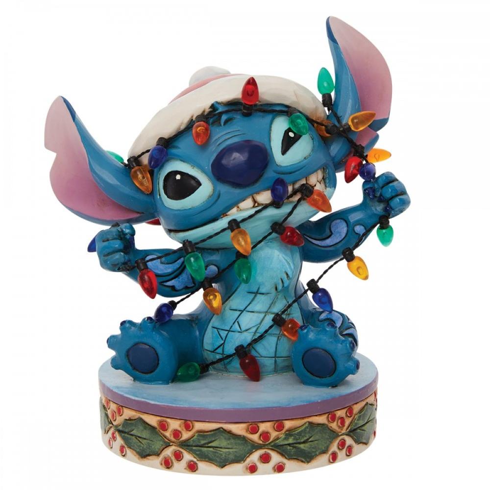 Figura Festiva de Stitch en Luces de Navidad - Jim Shore para Disney Traditions