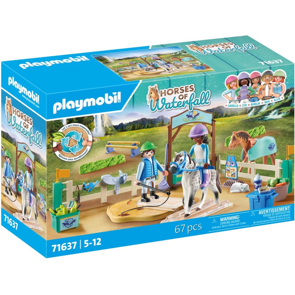Escuela Moderna de Equitación PLAYMOBIL con Caballo y Accesorios Sostenibles