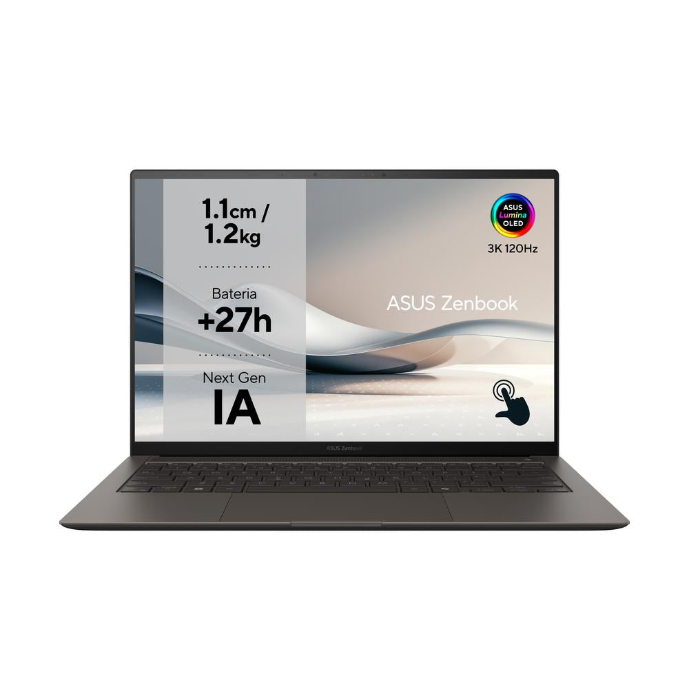 Asus Zenbook S 14 OLED - Portátil 14" 3K Touch, Intel Core Ultra 7, 32GB RAM, 1TB SSD, Grise Zumaia