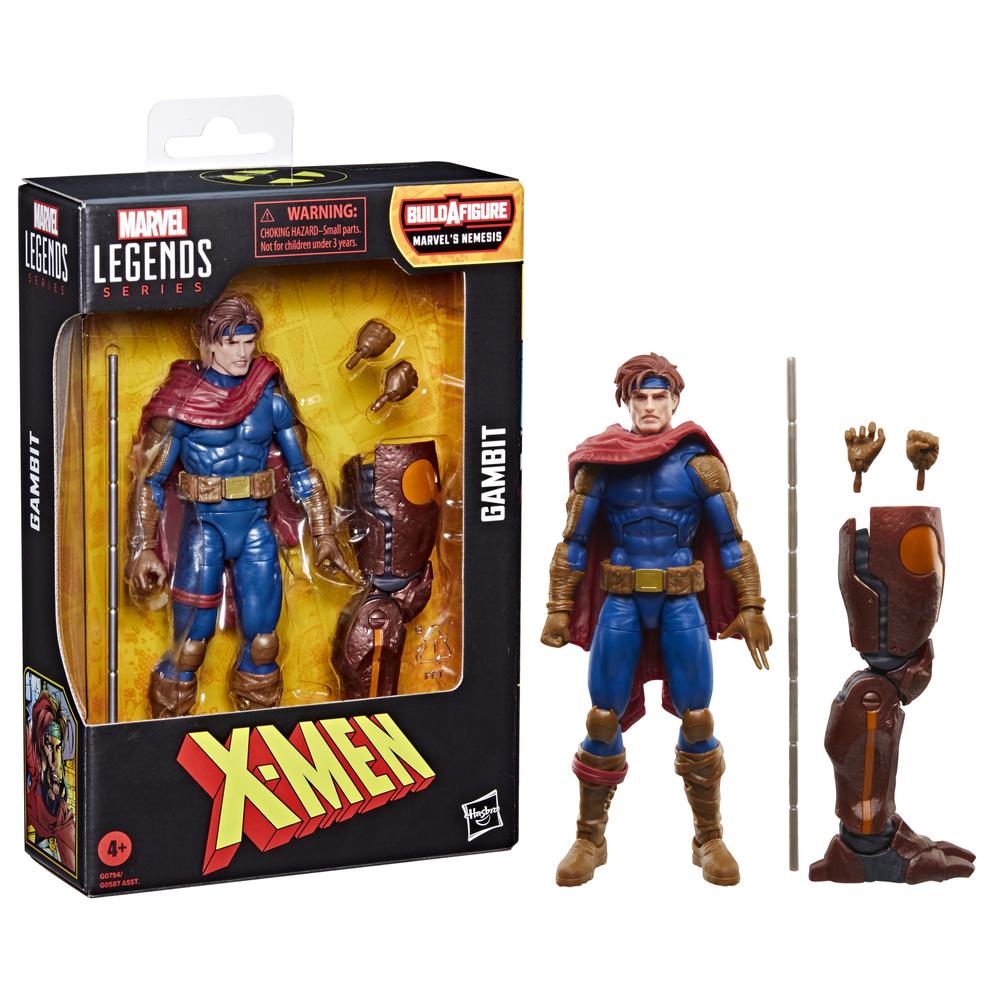 Figura de Acción Marvel Legends Gambito Patrulla-X 15 cm con Accesorios y Pieza de Construcción