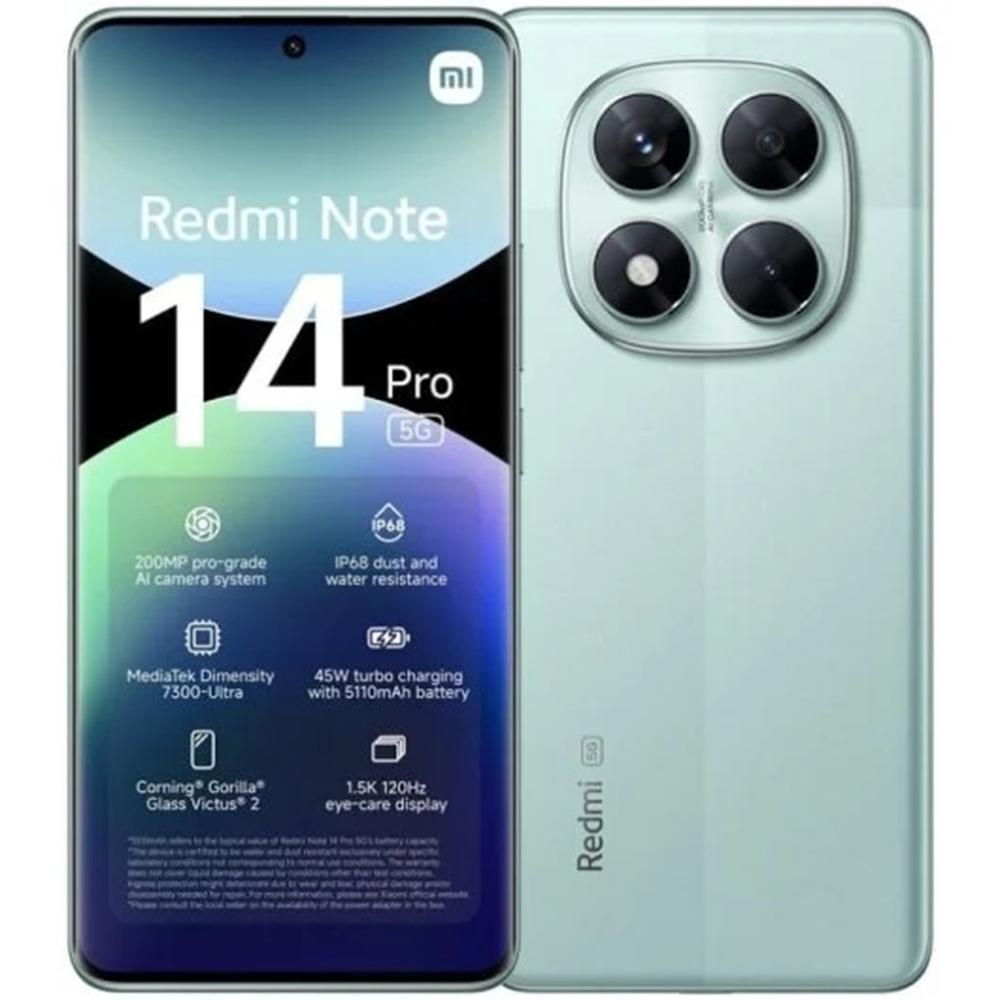 Xiaomi Redmi Note 14 Pro 5G - 12GB RAM, 512GB Verde, Cámara AI 200 MP