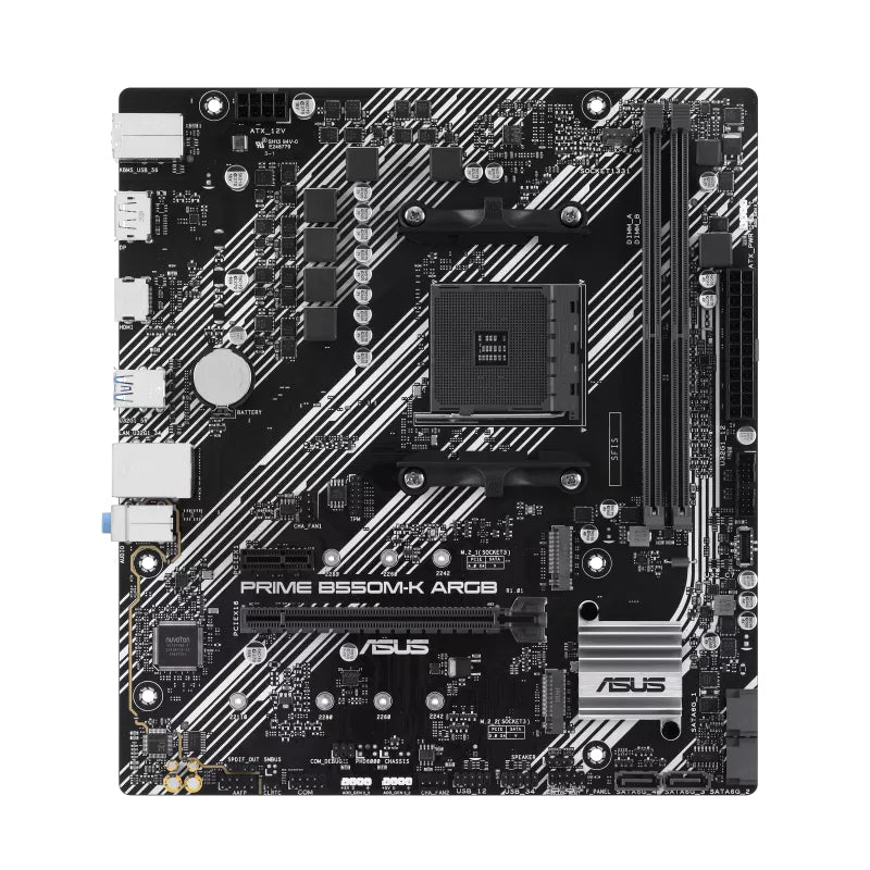Placa Base ASUS AMD Prime B550M-K ARGB Socket AM4 DDR4 hasta 64GB 3200MHz con HDMI y DisplayPort