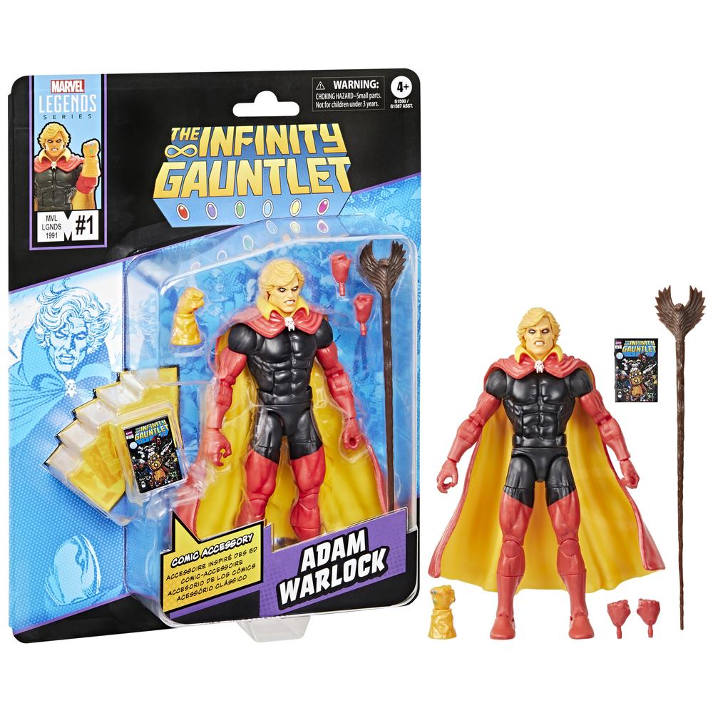 Figura de Acción Adam Warlock - Marvel Legends Hasbro con Guante del Infinito y Mini Cómics