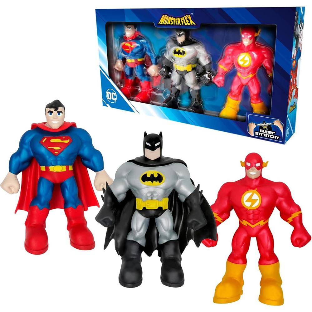 Pack de 3 Figuras Articuladas Monsterflex D.C. Elásticas y Deformables
