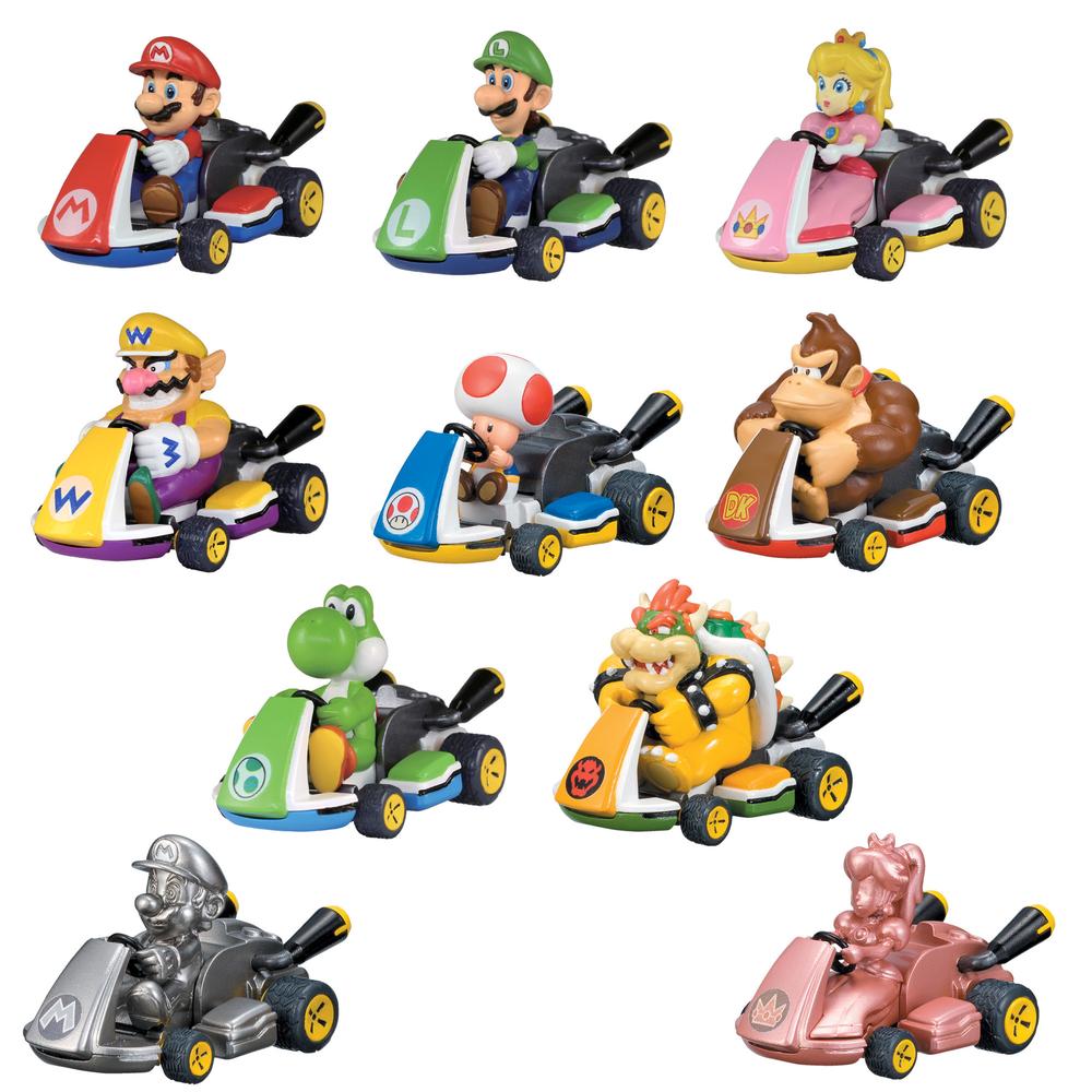 Vehículo Retrofricción Mario Kart – Sorpresa de Personaje Coleccionable